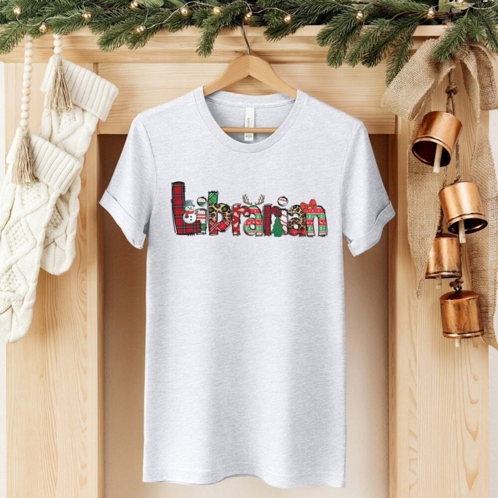 Librarian Christmas Shirt Cute Librarian Gift Book Lover TShirt Gift for Christm